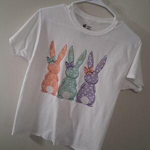 Kids Bunny Print T-Shirt - White, Orange, Green, Purple